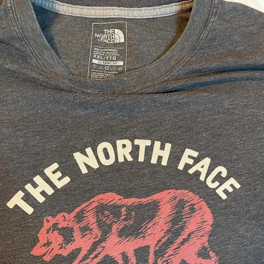 The North Face Bear Logo T-Shirt XXL‎ Gray California 1966 Graphic Tee